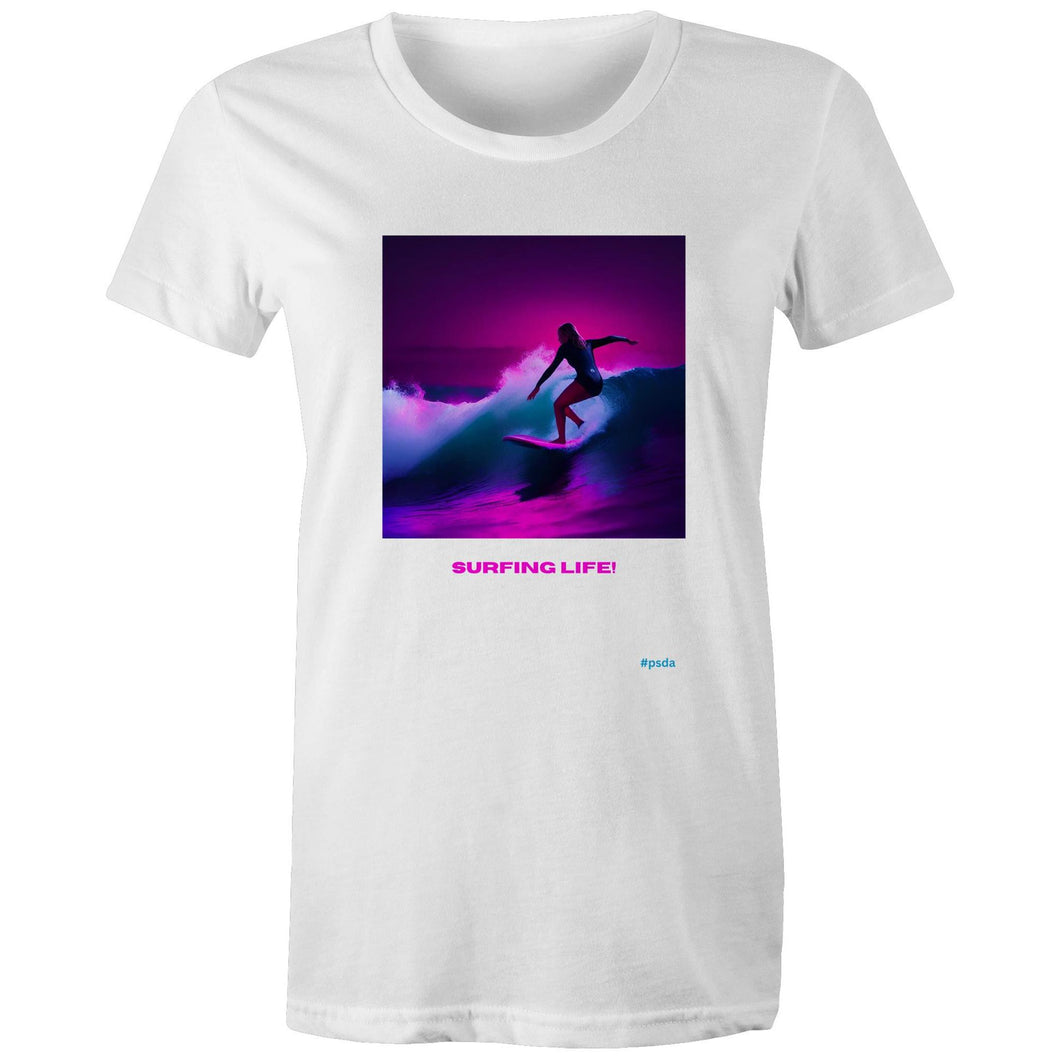 Female Surfing T-Shirt Ultra Modern