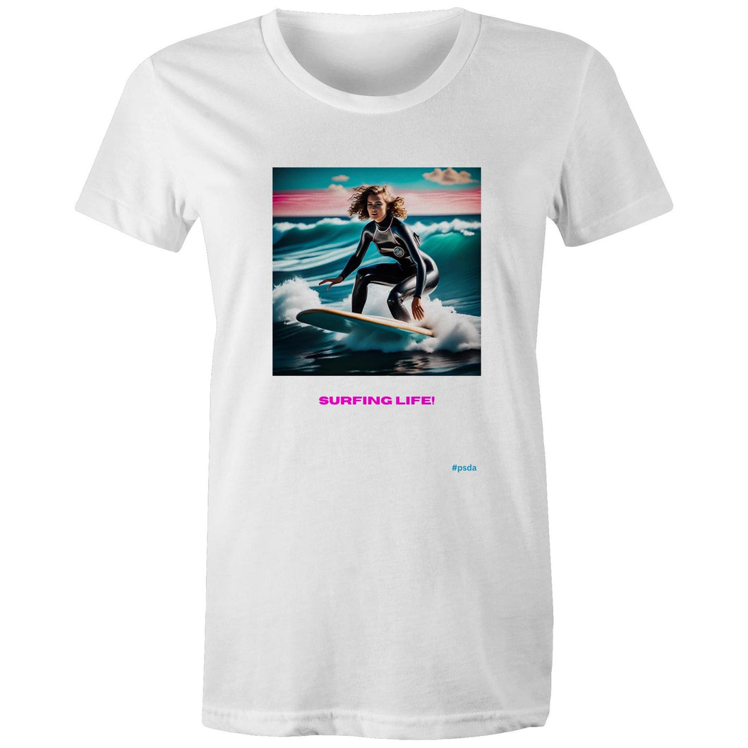 Surfing Life #5 - Women's Designer Wow Factor T-Shirt