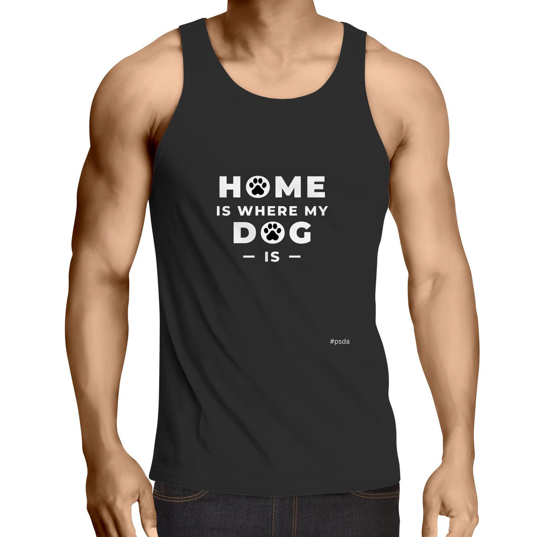 Home Is Where My Dog Is - Mens Singlet Top