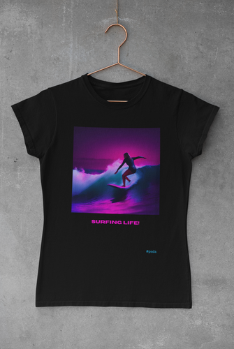 Female Surfing T-Shirt Ultra Modern