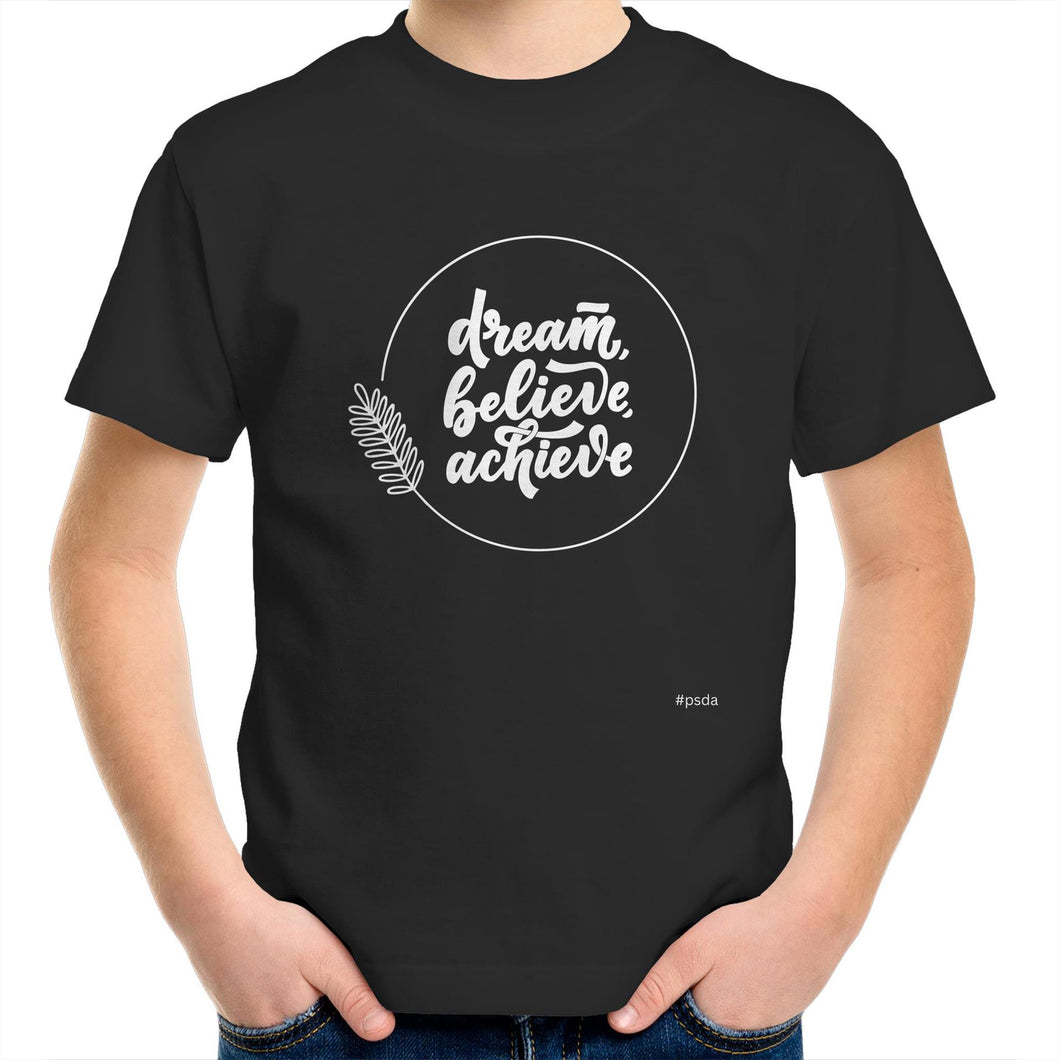 Dream. Believe. Achieve - Kids/Youth Crew T-Shirt