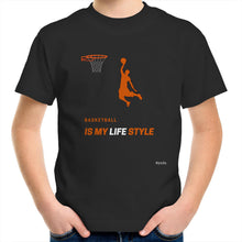 Load image into Gallery viewer, Basketball Is My Life Style - Kids/Youth Crew T-Shirt
