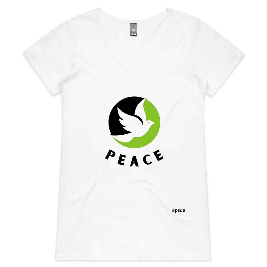 Peace - Womens V-Neck T-Shirt