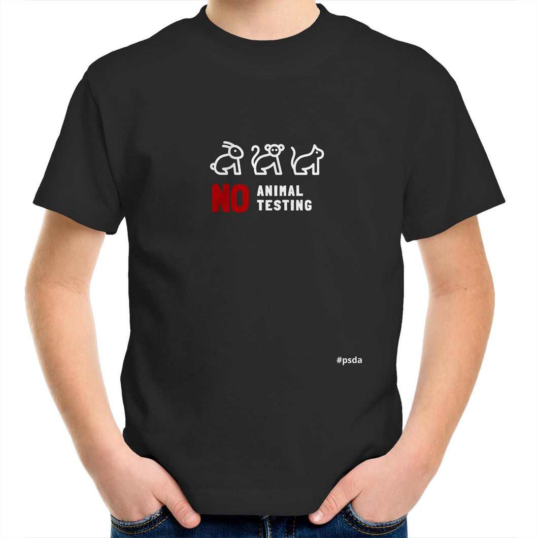 NO Animal Testing - Kids/Youth Crew T-Shirt