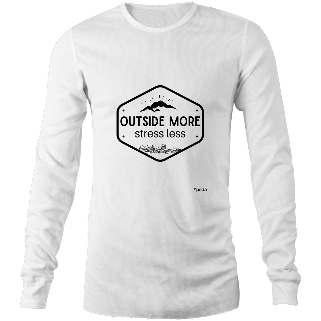 Outside More. Stress Less - Mens Long Sleeve T-Shirt