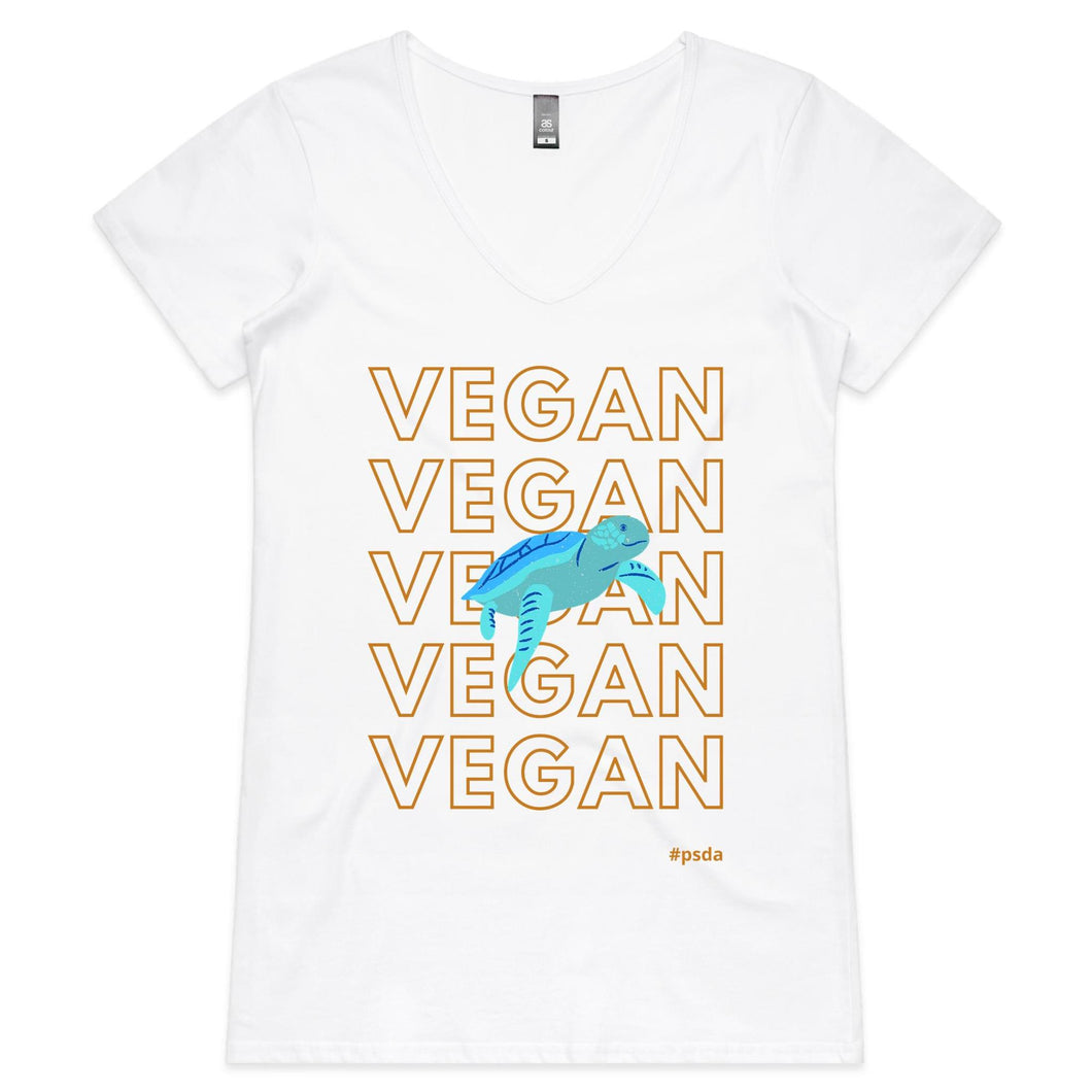 Vegan - Womens V-Neck T-Shirt