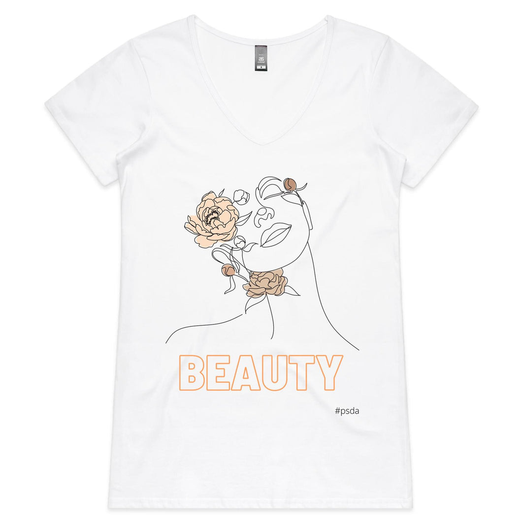 Beauty - Womens V-Neck T-Shirt