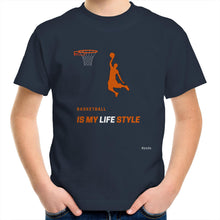 Load image into Gallery viewer, Basketball Is My Life Style - Kids/Youth Crew T-Shirt
