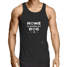 Load image into Gallery viewer, Home Is Where My Dog Is - Mens Singlet Top
