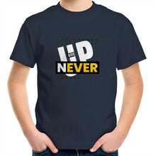 Load image into Gallery viewer, Never Give Up - Kids/Youth Crew T-Shirt
