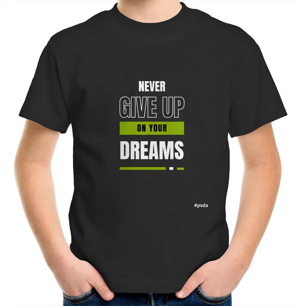 Never Give Up On Your Dreams - Kids/Youth Crew T-Shirt