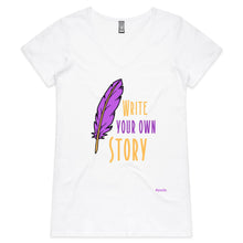 Load image into Gallery viewer, Write Your Own Story - Womens V-Neck T-Shirt

