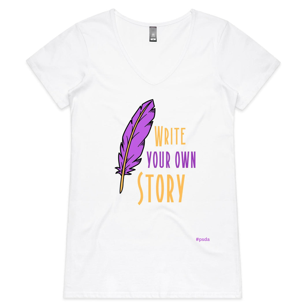 Write Your Own Story - Womens V-Neck T-Shirt
