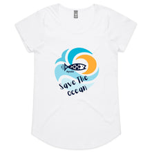 Load image into Gallery viewer, Save The Ocean - Womens Scoop Neck T-Shirt
